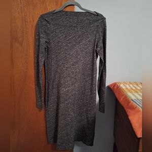 Eileen Fisher Elegant Gray Long Sleeve Dress Knee Length Size XS
